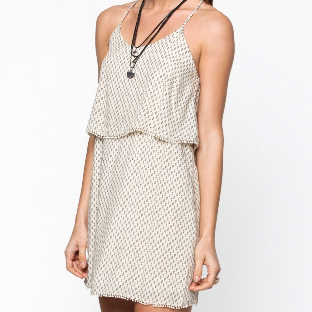 Cream Printed Shift Dress